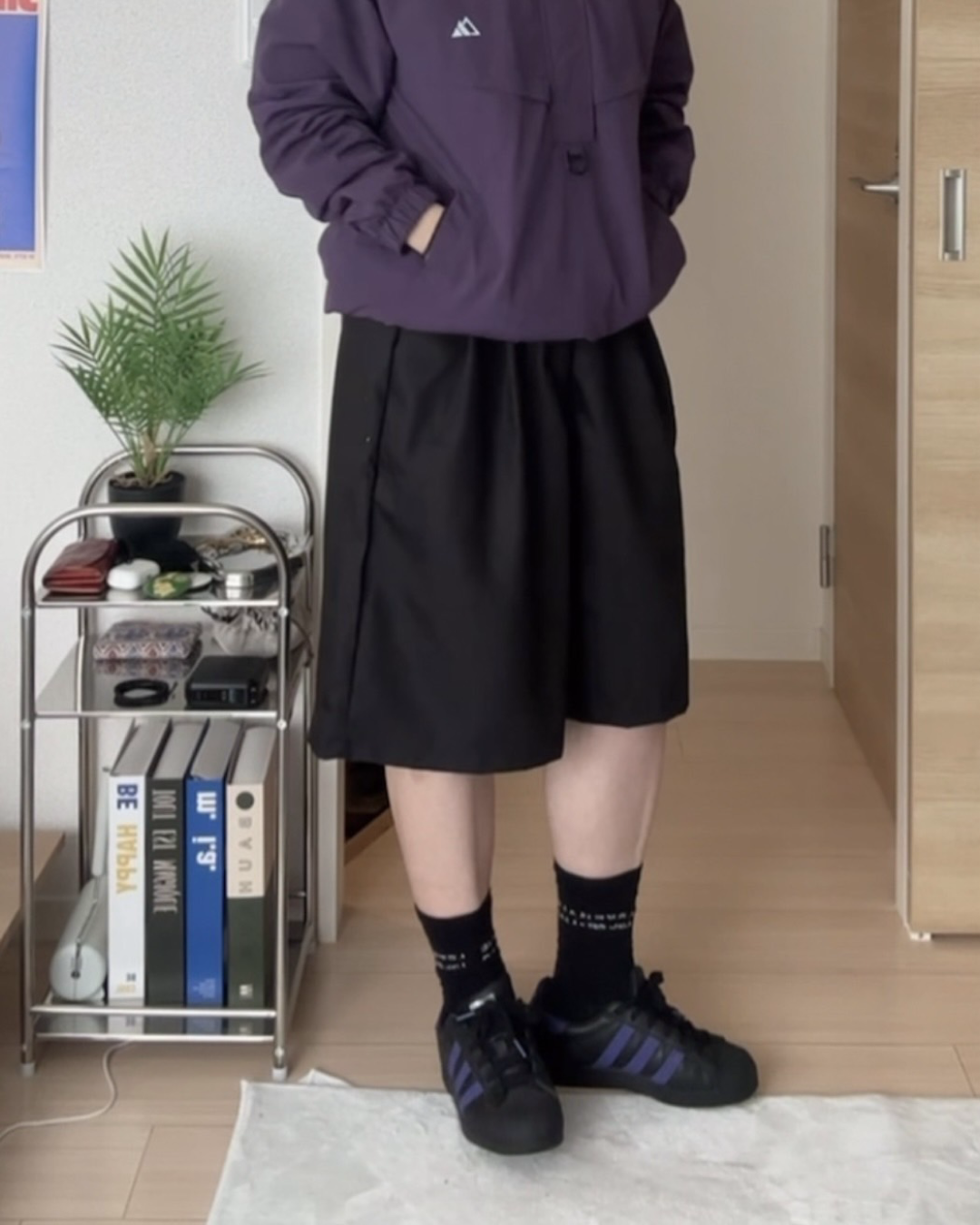 ワイドシルエットスラックスショーツ Y1567