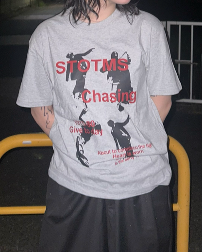 フロントプリントオーバーサイズTシャツ Y1574