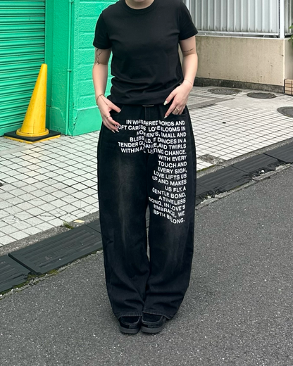 レタリングデニムパンツ Y1588