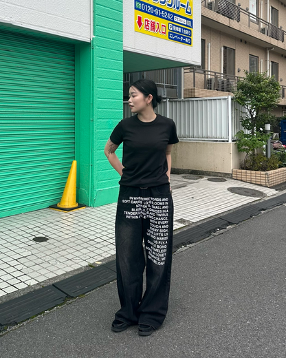 レタリングデニムパンツ Y1588