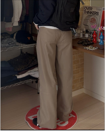 コットン混チノストレートパンツ Y1596