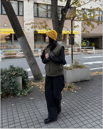 スタンドカラーナイロンベストジャケット
Y1728