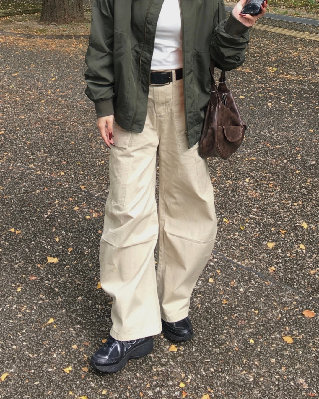 サイドポケットカジュアルワイドレッグパンツ YN0011