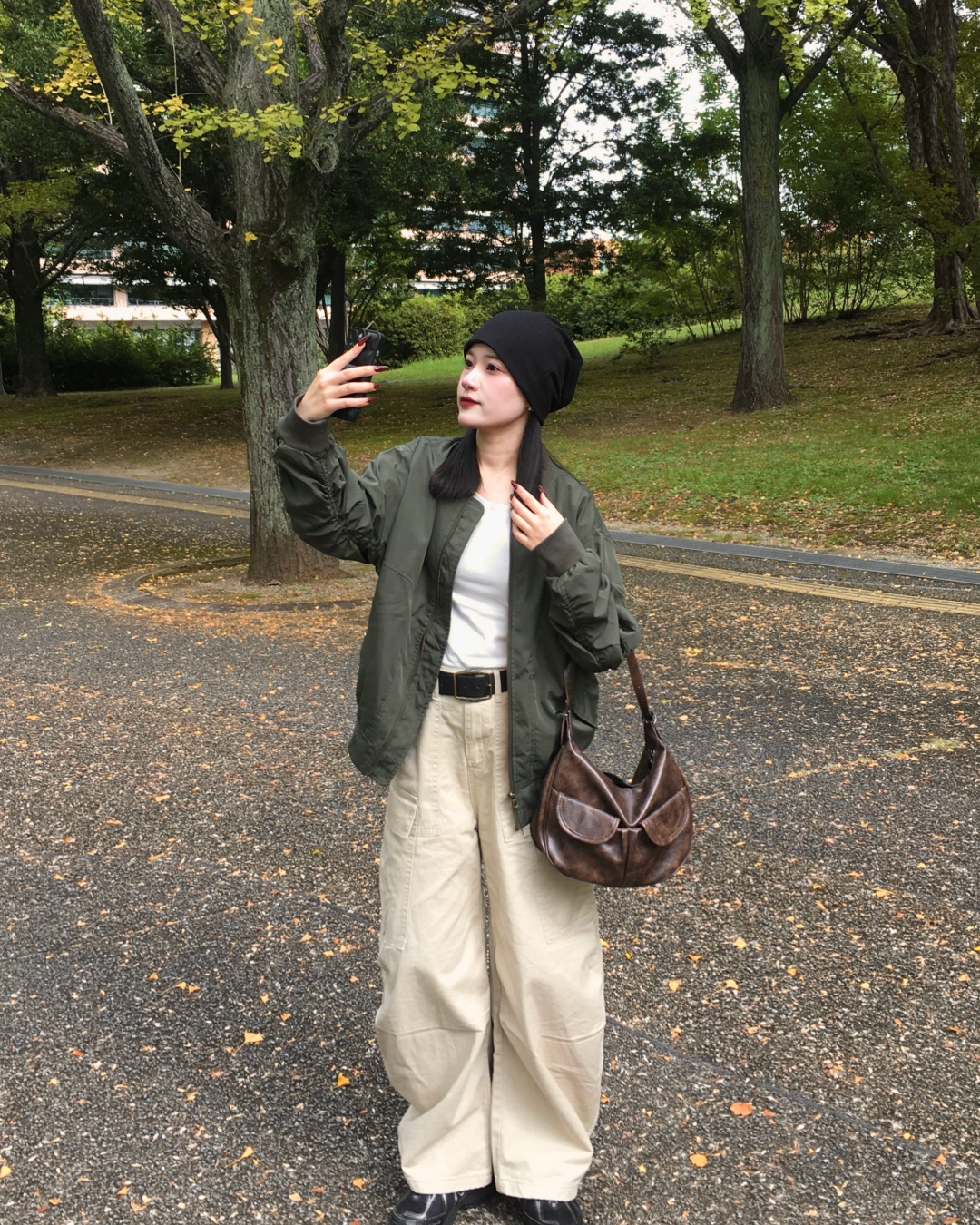 サイドポケットカジュアルワイドレッグパンツ YN0011