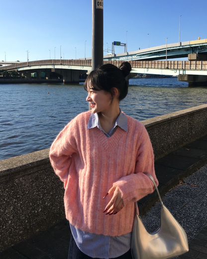 プルオーバーVネックニット YN0025