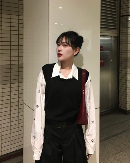 Vネックニットベスト YN0027