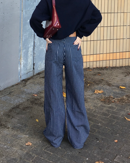 ★希少 16ss 多素材ストライプネイビーパンツ yohjiyamamoto ☆希少 16ss 多素材ストライプネイビーパンツ yohjiyamamoto 希少 16ss