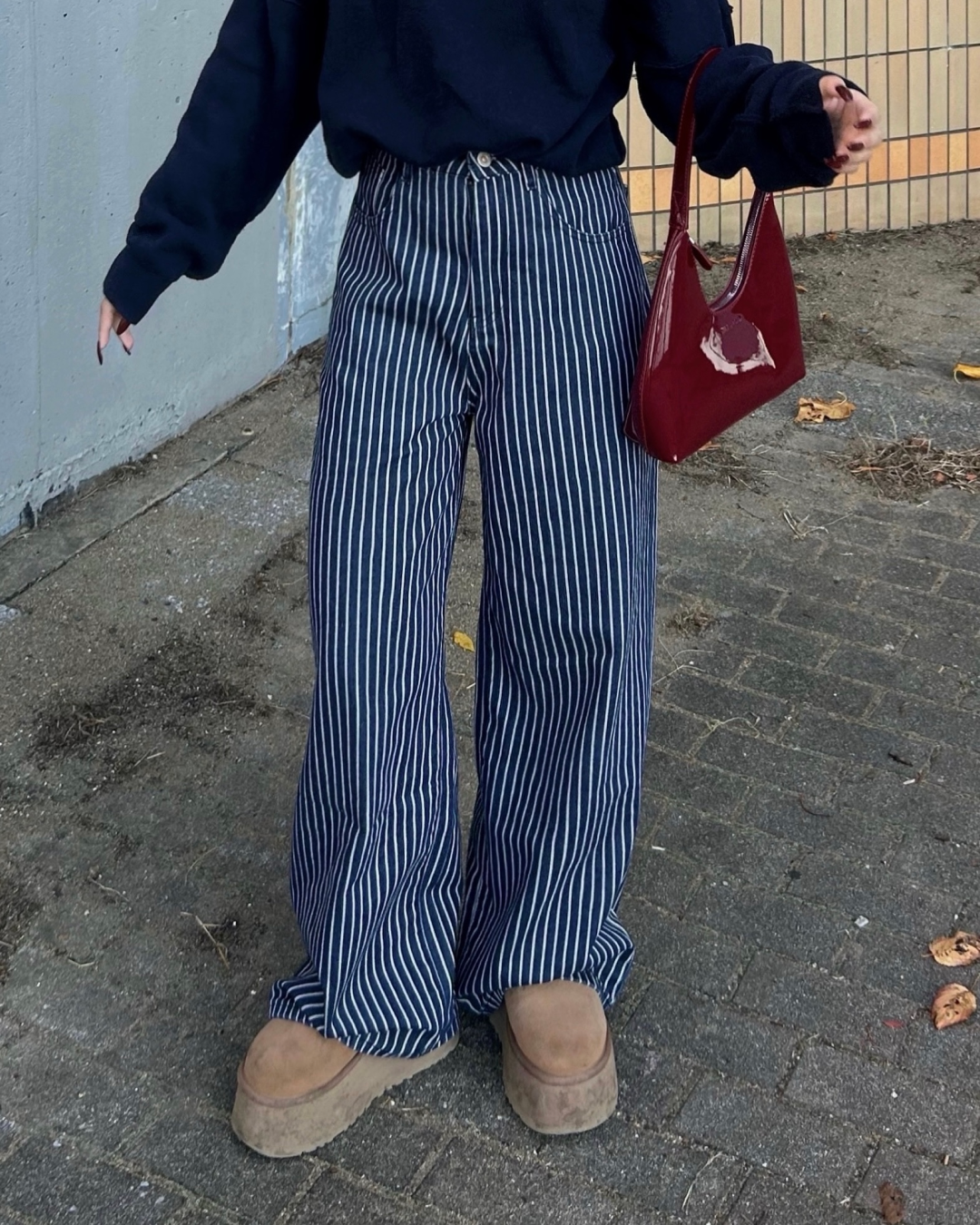 ストライプワイドデニムパンツ YN0042