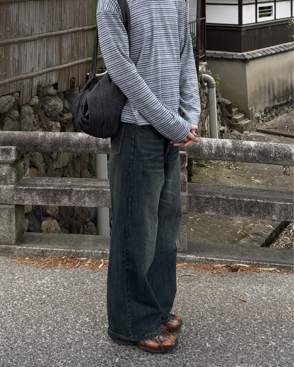 レトロウォッシュストレートジーンズ YQ0042