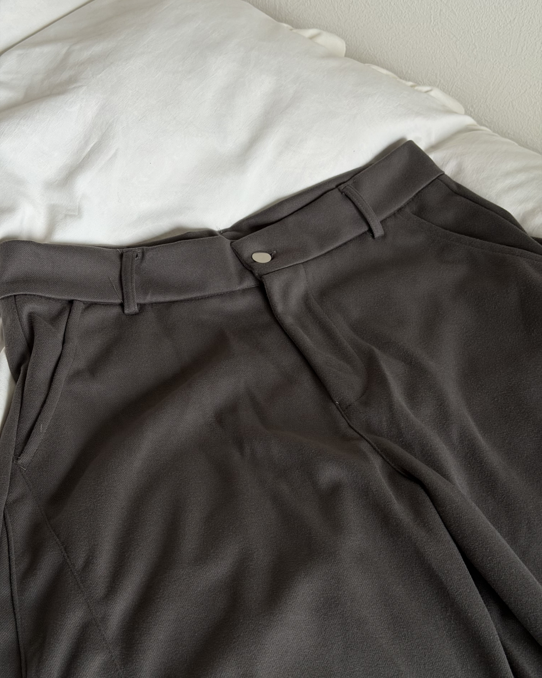 カーブデザインワイドレッグステッチパンツ YQ0044