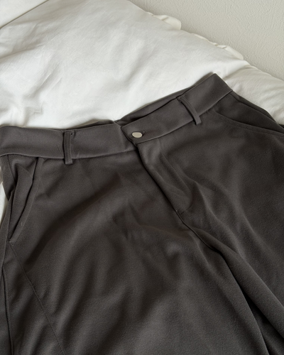 カーブデザインワイドレッグステッチパンツ YQ0044