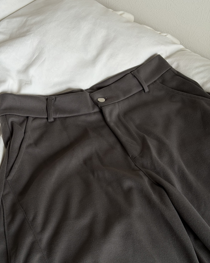 カーブデザインワイドレッグステッチパンツ YQ0044