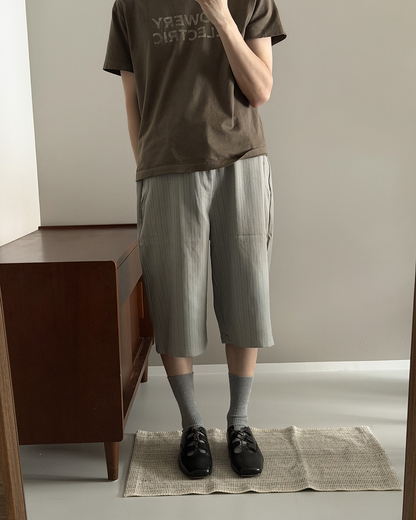 レトロカジュアルストライプクロップドパンツ
YQ0081