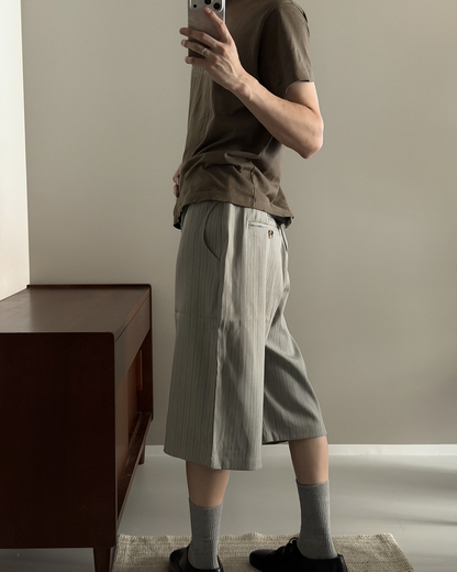 レトロカジュアルストライプクロップドパンツ
YQ0081