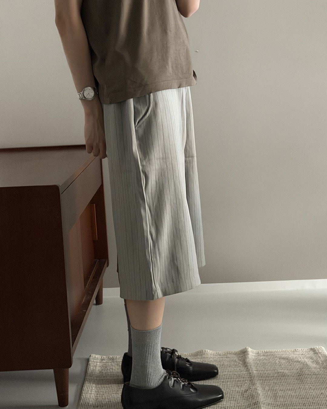 レトロカジュアルストライプクロップドパンツ
YQ0081