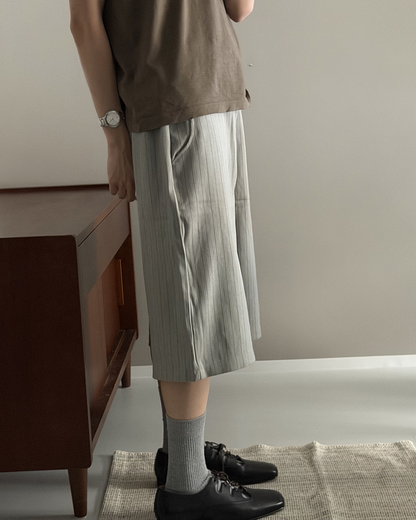 レトロカジュアルストライプクロップドパンツ
YQ0081