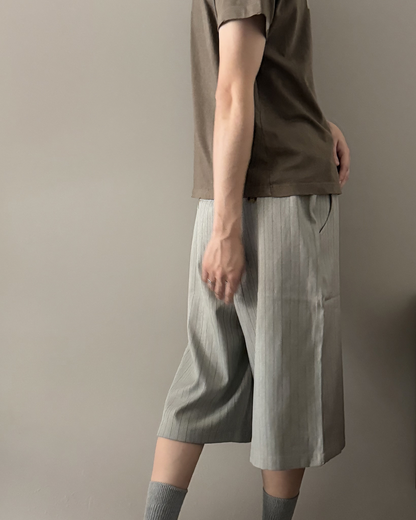 レトロカジュアルストライプクロップドパンツ
YQ0081