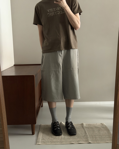 レトロカジュアルストライプクロップドパンツ
YQ0081