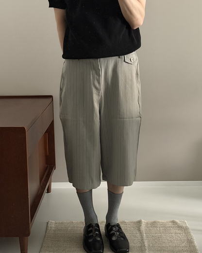 レトロカジュアルストライプクロップドパンツ
YQ0081