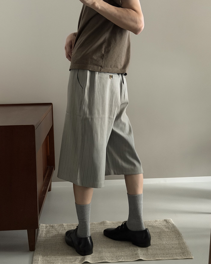レトロカジュアルストライプクロップドパンツ
YQ0081