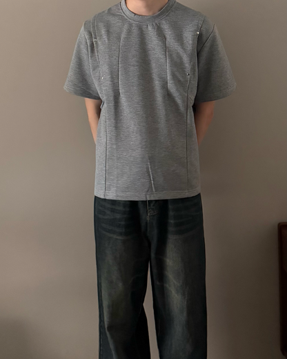 【7/10 18時販売開始】リベットアクセントショートスリーブカットソーYQ0089
