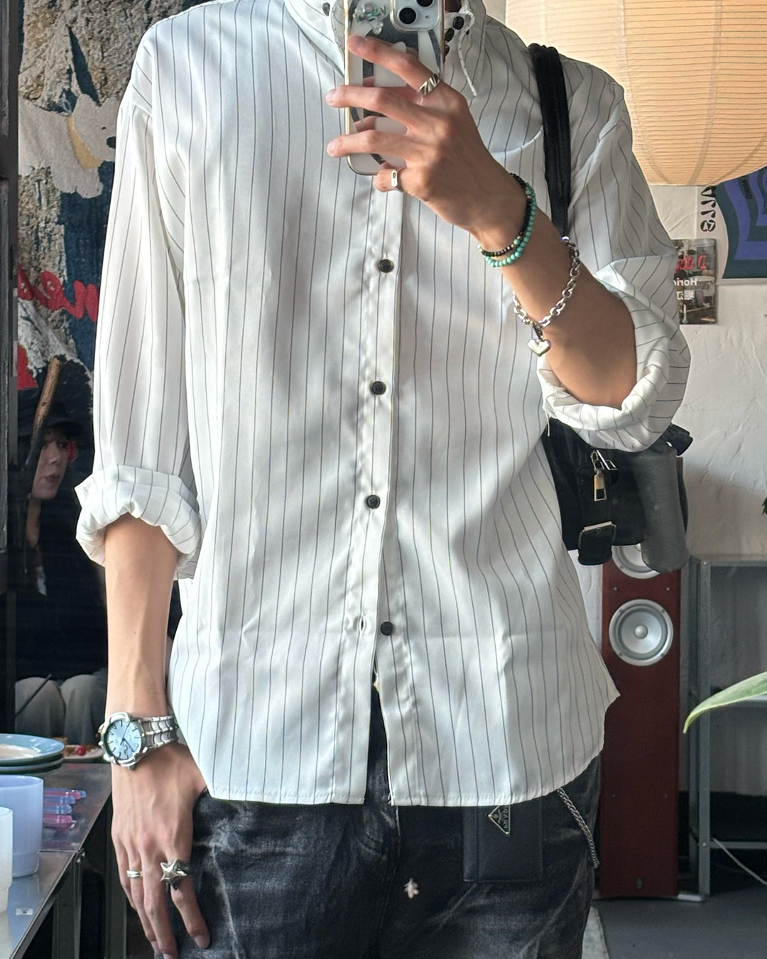 ハイネックストライプシャツ HS0267
