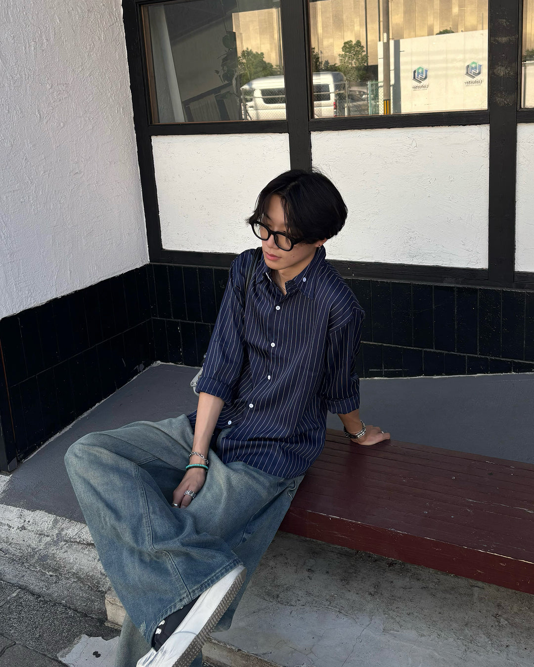ハイネックストライプシャツ HS0267