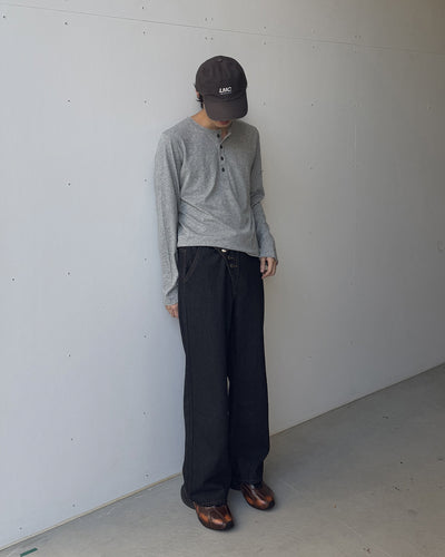 スラントボタンワイドデニム YQ0114