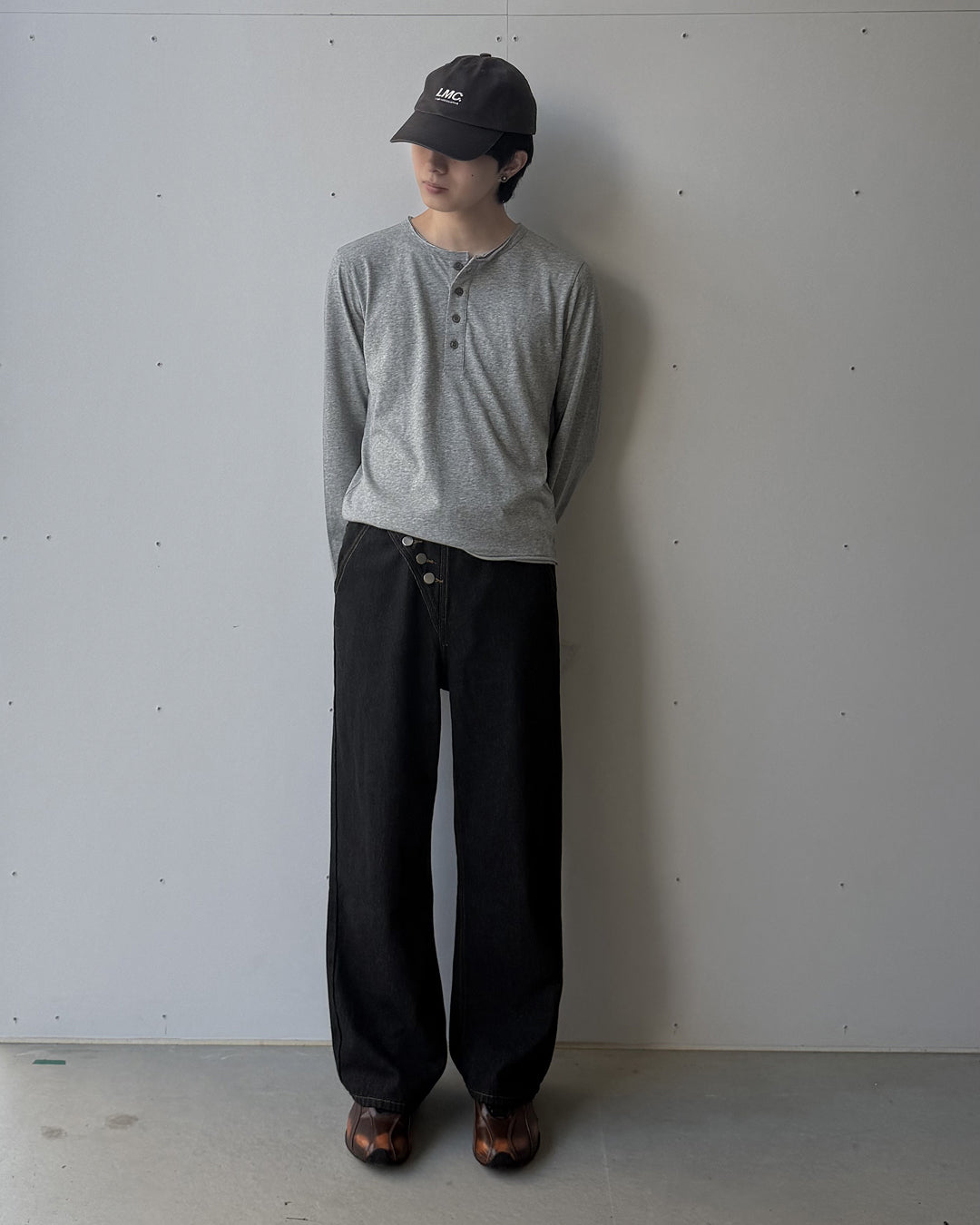 スラントボタンワイドデニム YQ0114