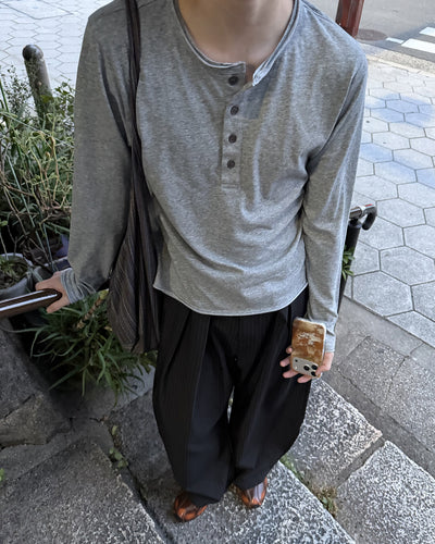 プリーツストライプパンツ YQ0123