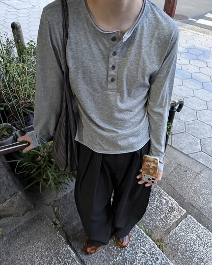 プリーツストライプパンツ YQ0123