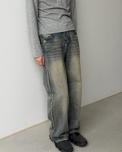 レトロカジュアルストレートロングパンツ YQ0128