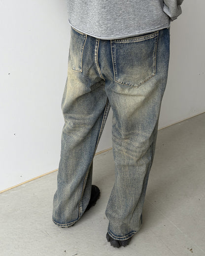 レトロカジュアルストレートロングパンツ YQ0128