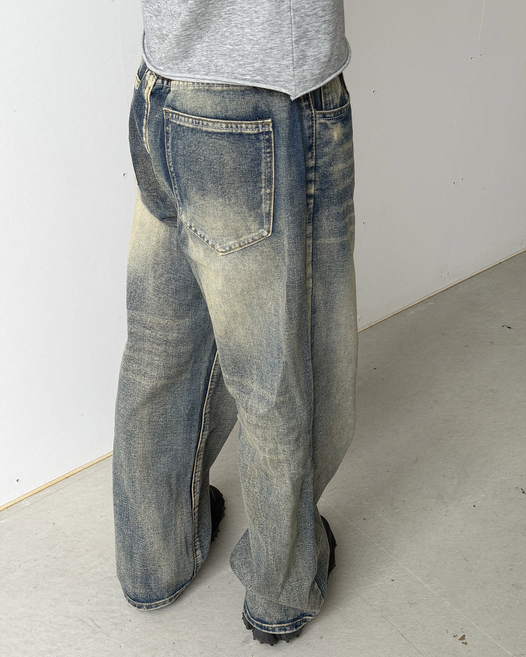 レトロカジュアルストレートロングパンツ YQ0128