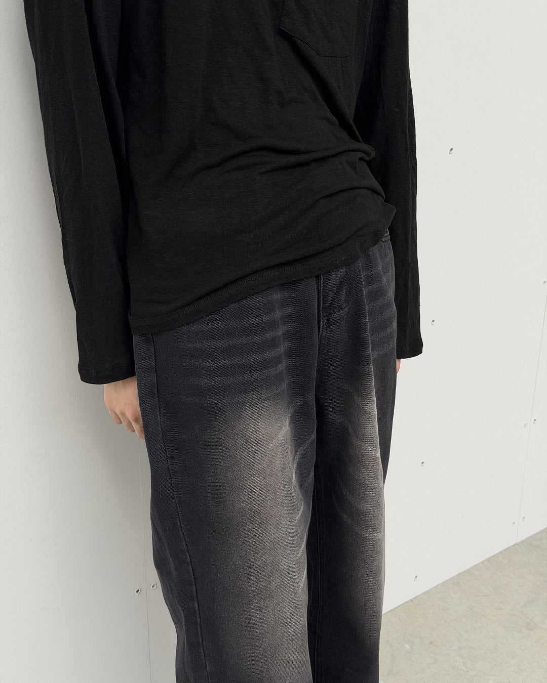 レトロカジュアルストレートロングパンツ YQ0128