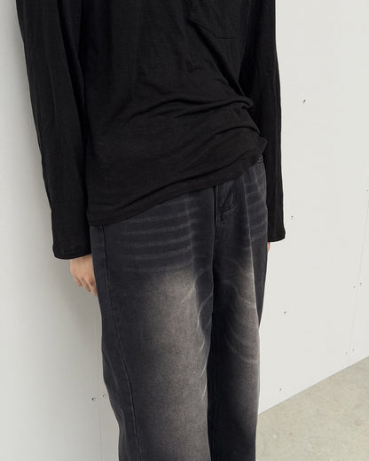 レトロカジュアルストレートロングパンツ YQ0128