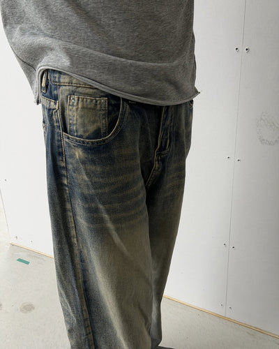 レトロカジュアルストレートロングパンツ YQ0128