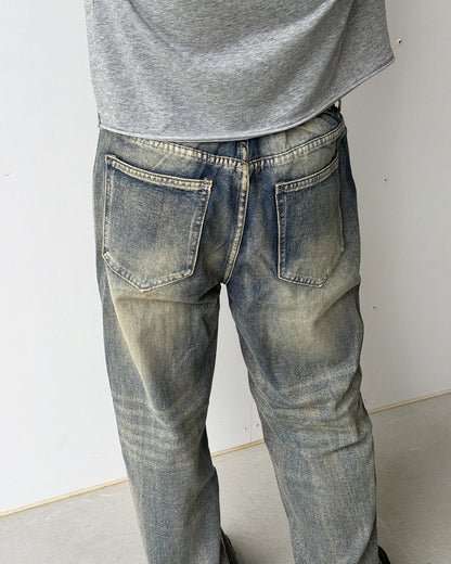 レトロカジュアルストレートロングパンツ YQ0128