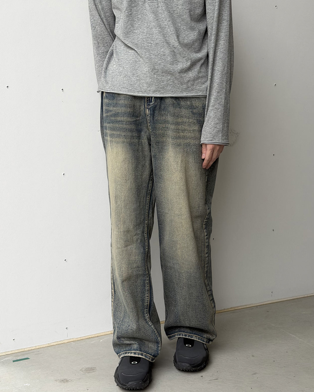 レトロカジュアルストレートロングパンツ YQ0128