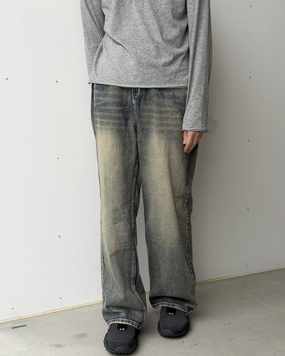 レトロカジュアルストレートロングパンツ YQ0128