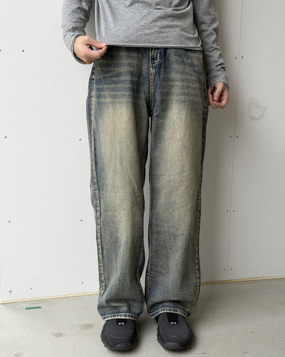 レトロカジュアルストレートロングパンツ YQ0128