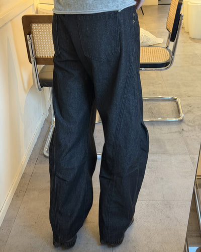 ルーズフィットブラックデニム YQ0168