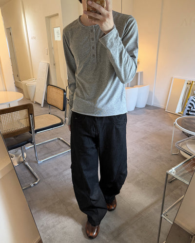 ルーズフィットブラックデニム YQ0168