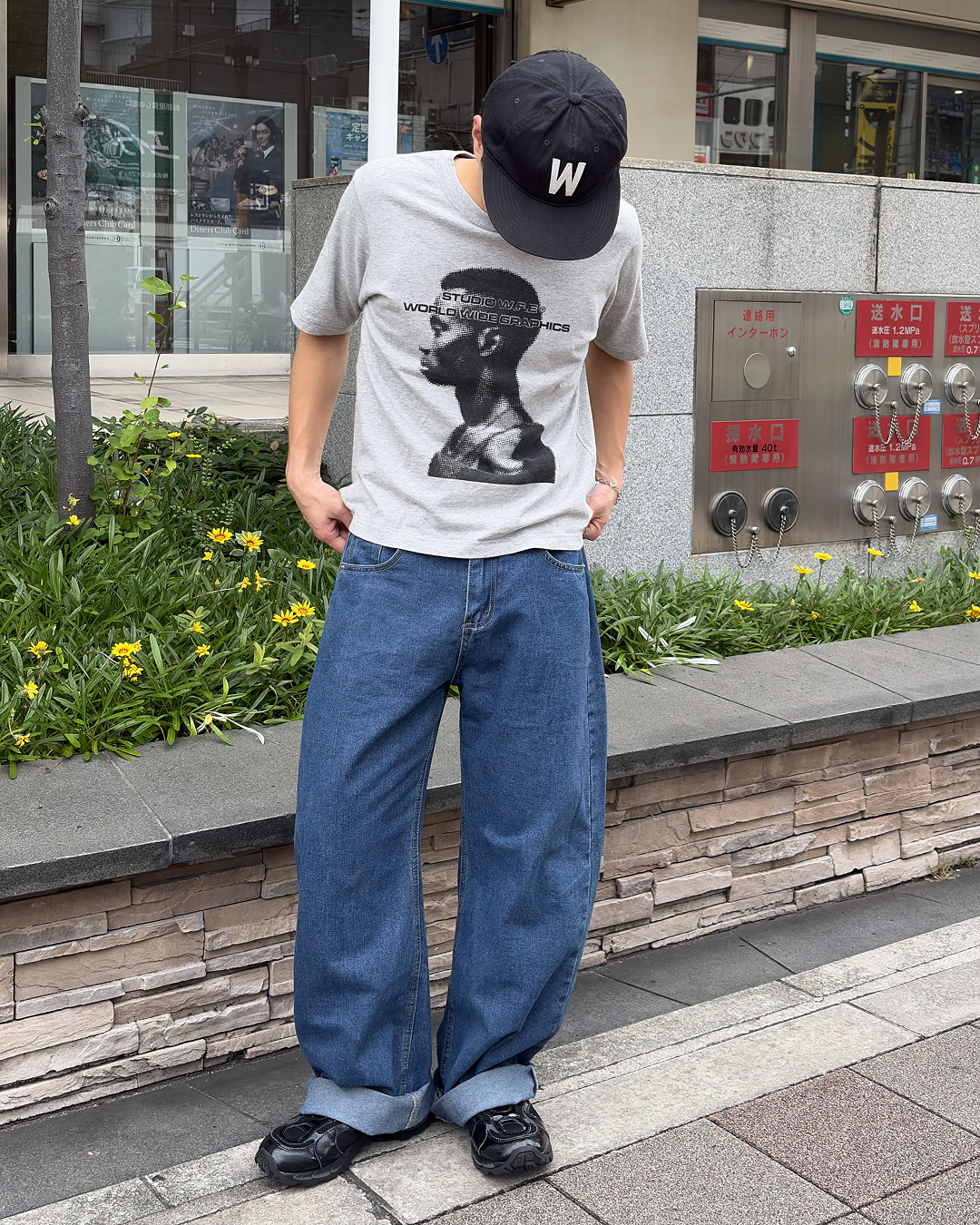 バギーストレートデニムパンツ YT0016