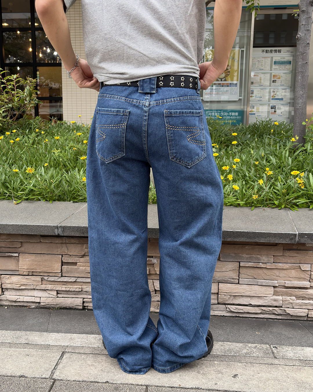 バギーストレートデニムパンツ YT0016