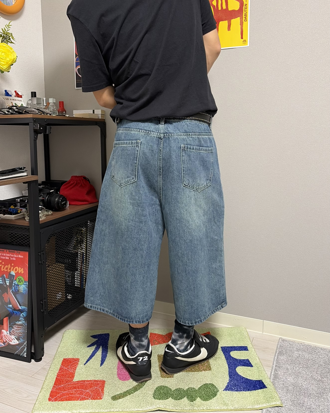 ワイドストレートデニムショーツ YT0034