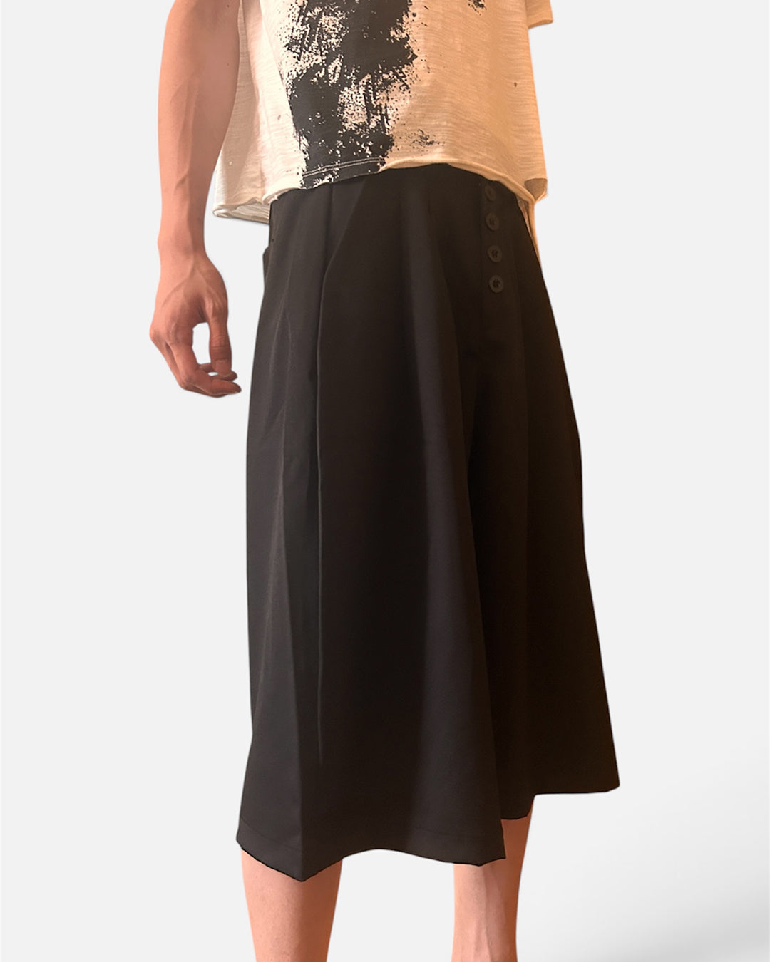 ハイウエストブレストワイドレッグクロップドパンツ CC0031