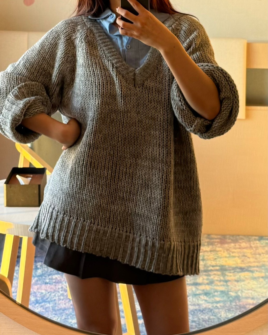 Oversized knit sweater Z0035