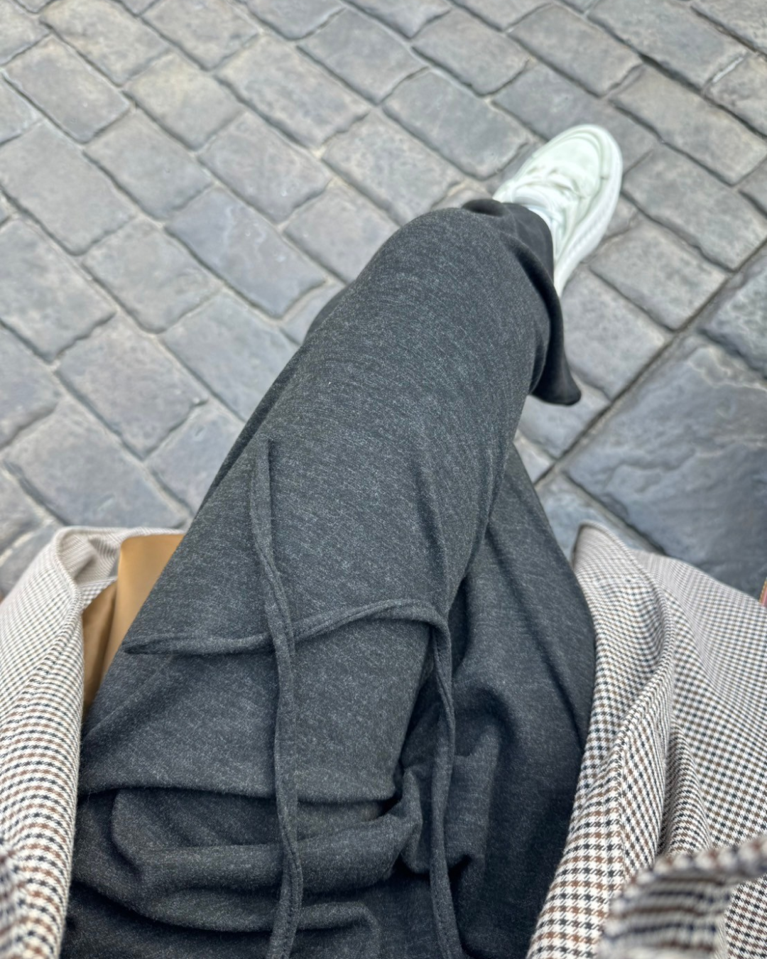 Dark gray wide sweatpants Z0049