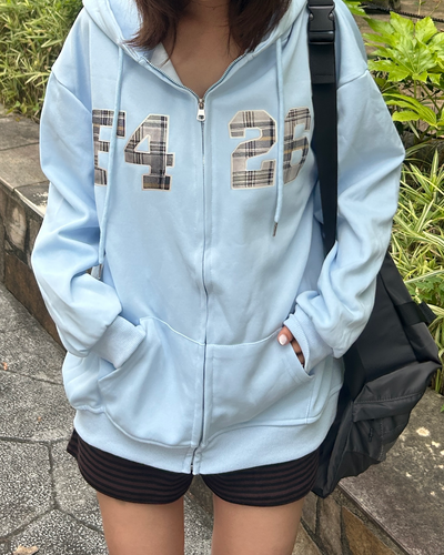 ナンバーグラフィックジップパーカー ZA0040